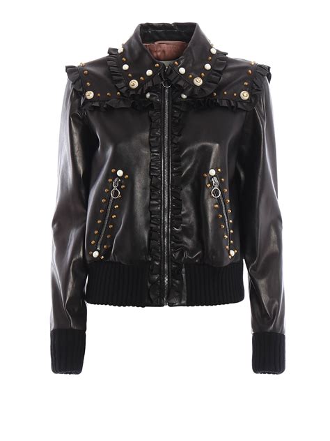 gucci studded leather jacket|Altro.